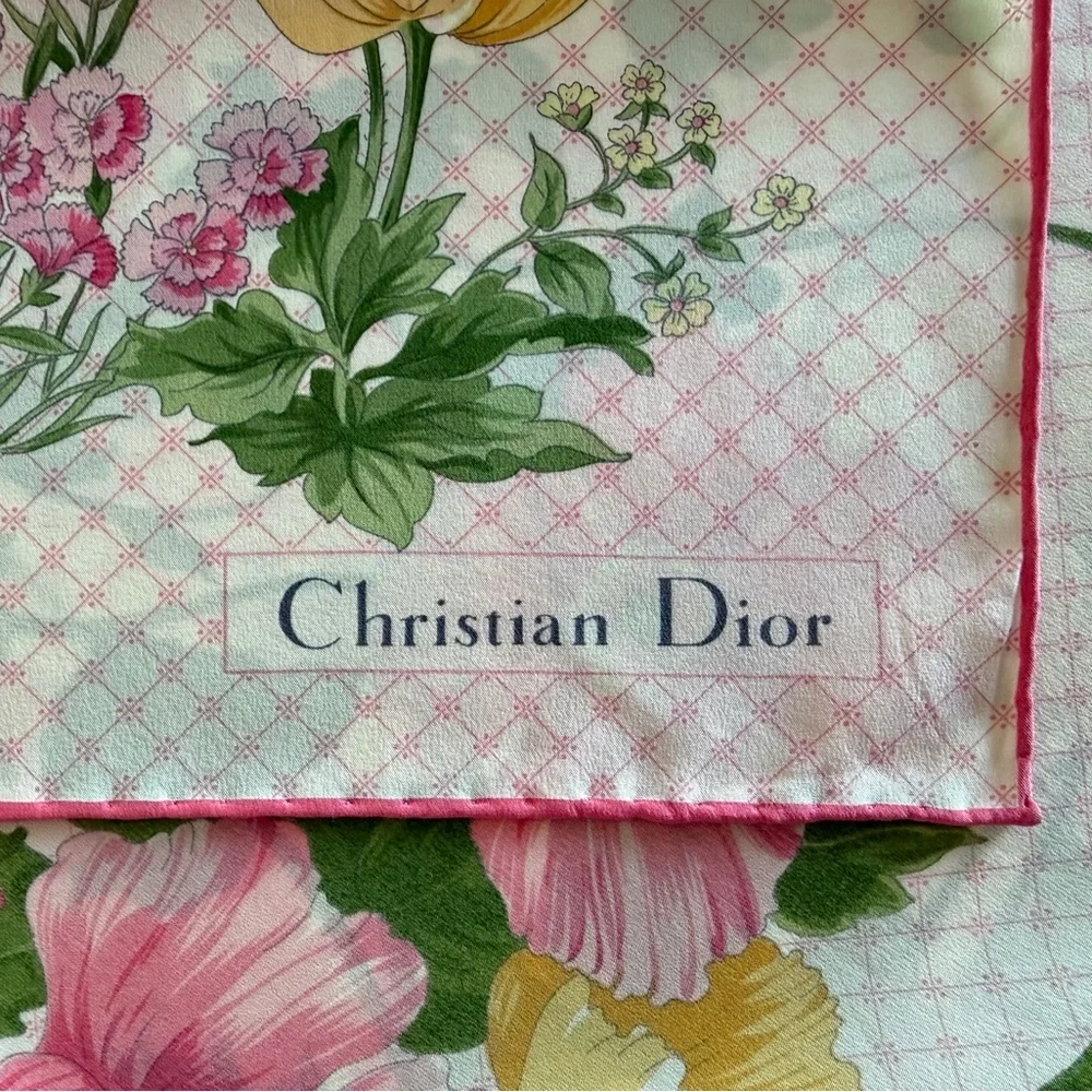 Christian Dior Floral Silk Scarf